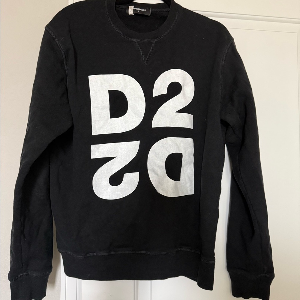 DSQUARED2 Black and White Crewneck Sweater